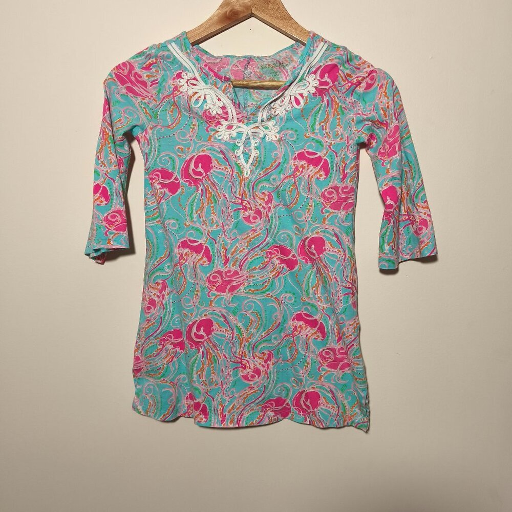 Lilly Pultizer Jellies Be Jammin Eliza Pima Cotton Dress sz M 6/7 Girls Resort